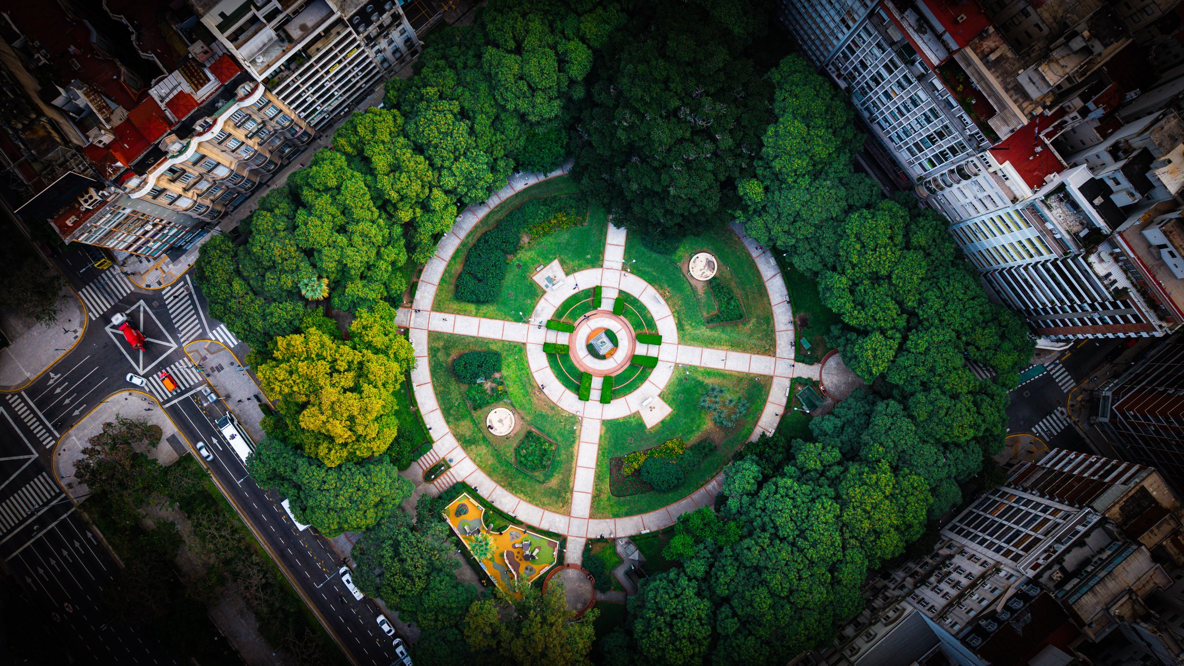 Plaza from Above, fine art photograph by Marcello Martins in Buenos Aires, Argentina