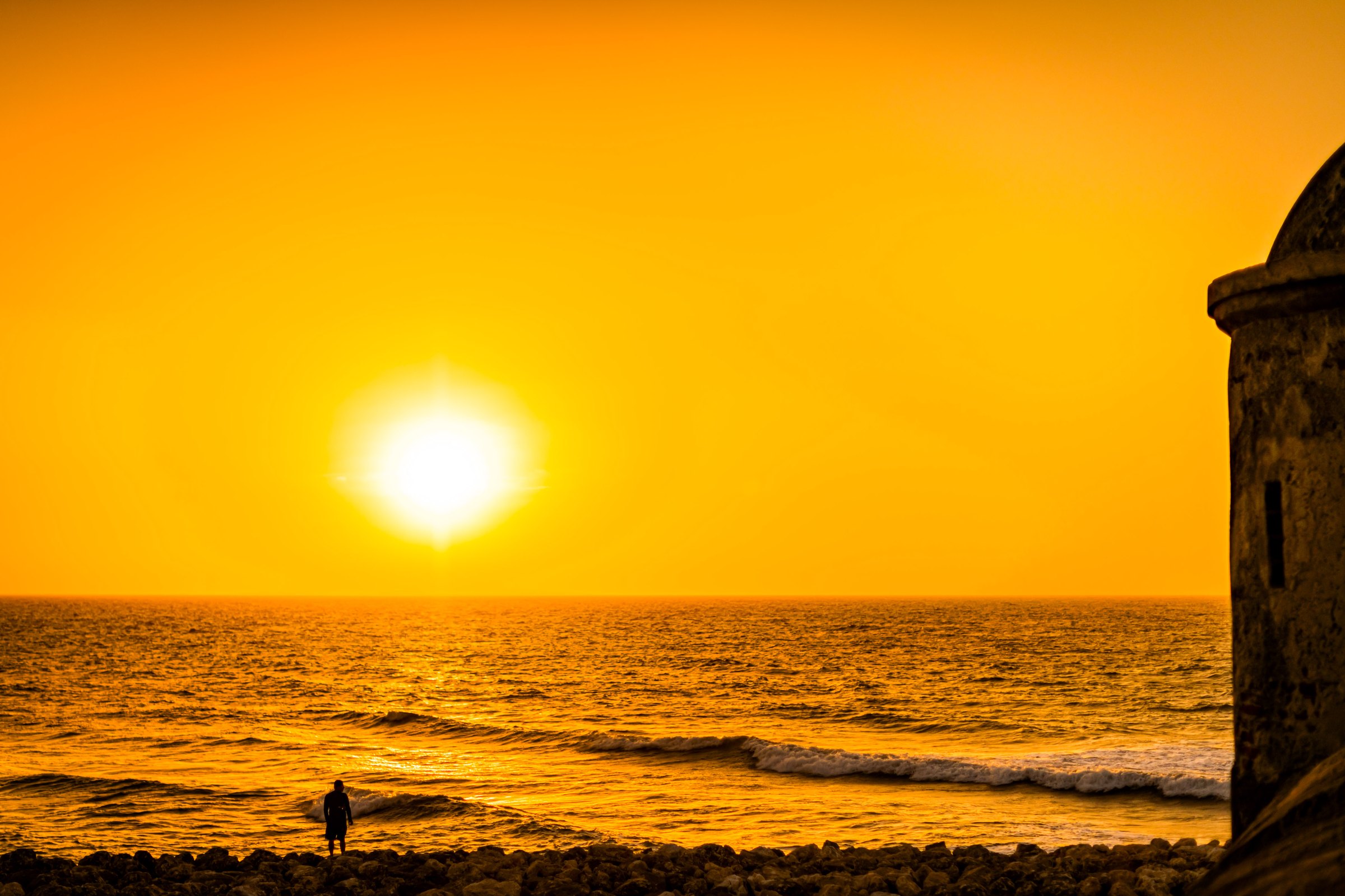 Wall at Sunset, fine art photograph by Marcello Martins in Cartagena, Colombia