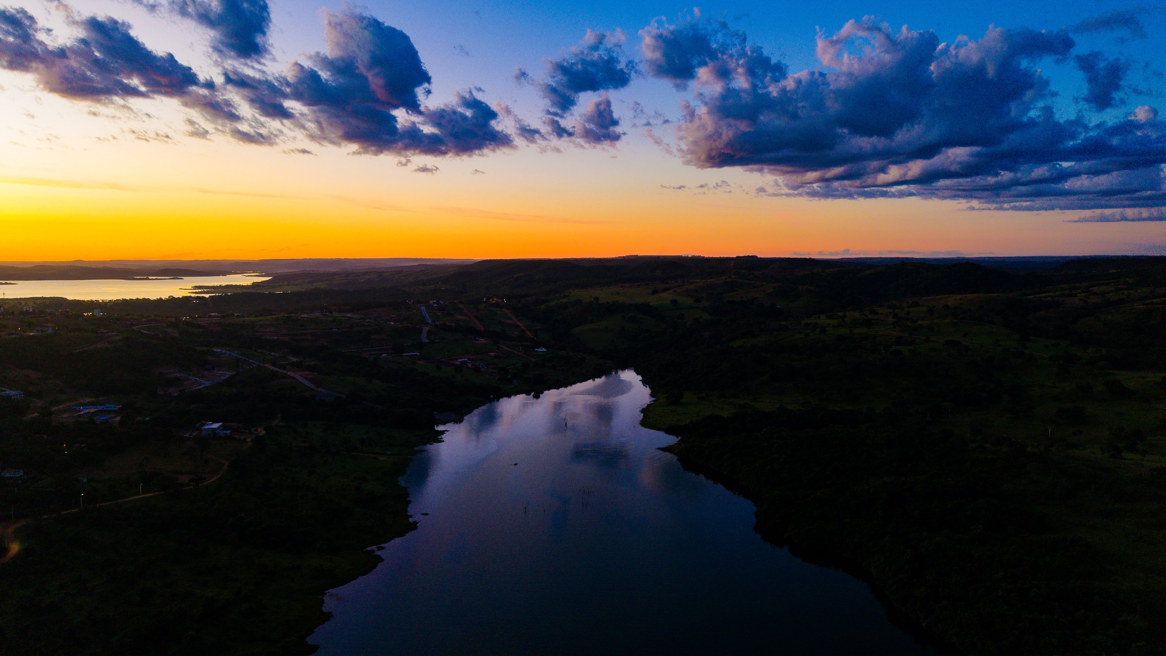 River at Twilight, fine art photograph by Marcello Martins in Corumba de Goias, Brazil